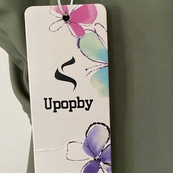 Upopby Womens Padded One Piece Tummy Control Swimsuit Olive Green Size 12‎ NWT - Picture 9 of 16
